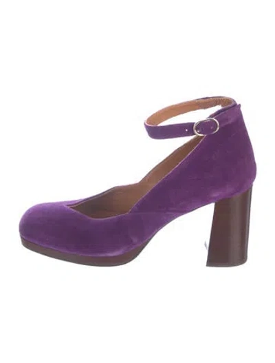 Pre-owned Sézane Suede Pumps In Purple