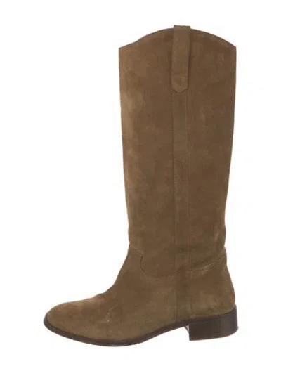 Pre-owned Sézane Suede Riding Boots In Neutral
