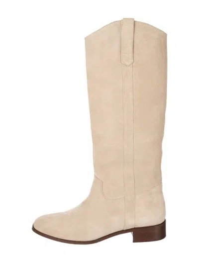 Pre-owned Sézane Suede Riding Boots In Neutrals