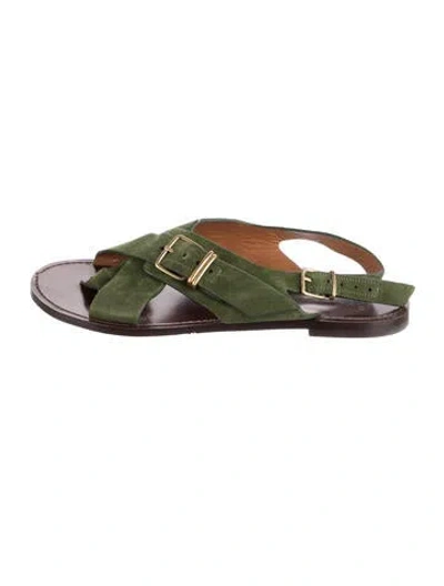 Pre-owned Sézane Suede Sandals In Green