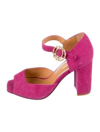 Pre-owned Sézane Suede Sandals In Purple