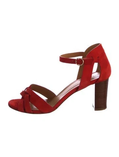 Pre-owned Sézane Suede Sandals In Red