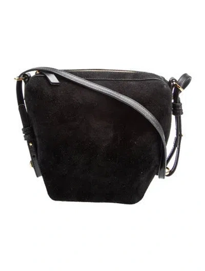 Pre-owned Sézane Suede Shoulder Bag In Black