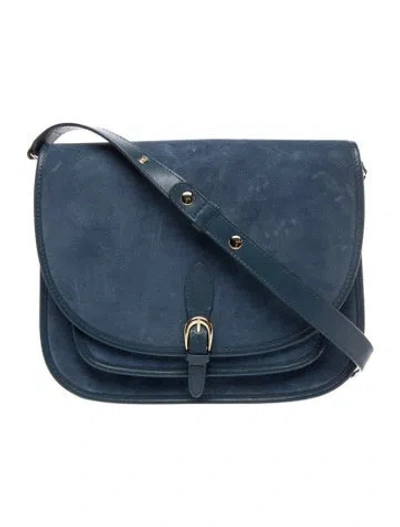 Pre-owned Sézane Suede Shoulder Bag In Blue