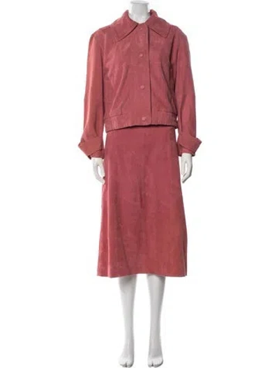 Pre-owned Sézane Suede Skirt Set In Pink