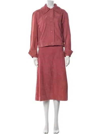 Pre-owned Sézane Suede Skirt Set In Pink