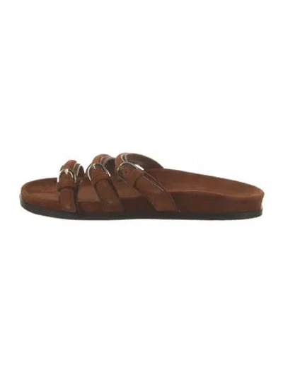 Pre-owned Sézane Suede Slides In Brown
