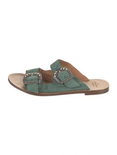 Pre-owned Sézane Suede Slides In Green