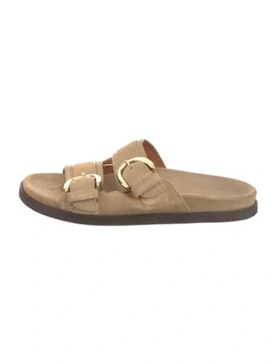 Pre-owned Sézane Suede Slides In Neutral
