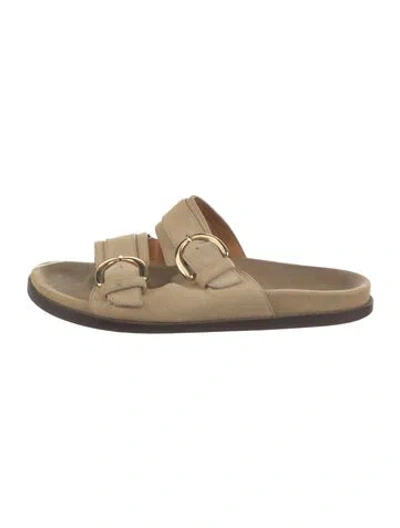Pre-owned Sézane Suede Slides In Neutrals
