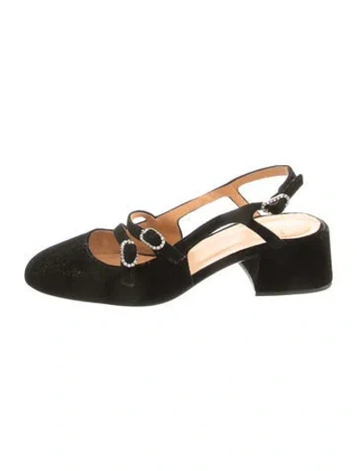 Pre-owned Sézane Suede Slingback Pumps In Black