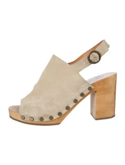 Pre-owned Sézane Suede Slingback Pumps In Neutral