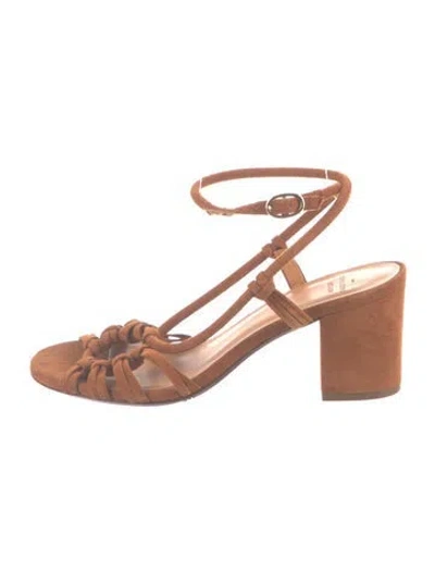 Pre-owned Sézane Suede Slingback Sandals In Brown