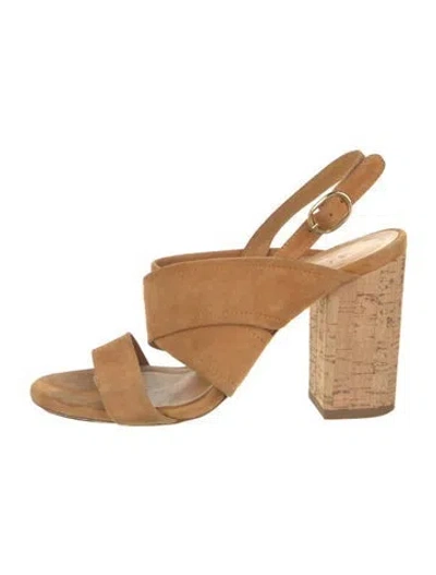 Pre-owned Sézane Suede Slingback Sandals In Neutrals