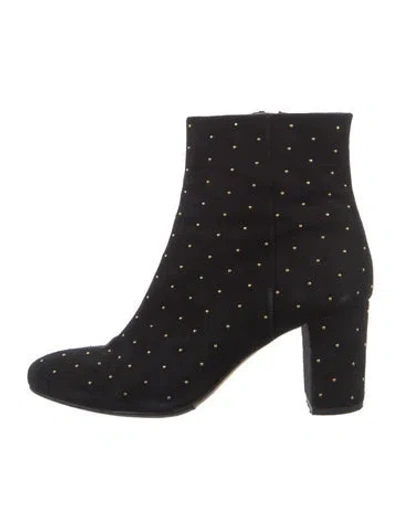 Pre-owned Sézane Suede Studded Accents Boots In Black