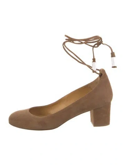 Pre-owned Sézane Suede Tassel Accents Pumps In Brown