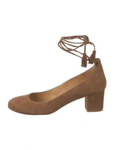Pre-owned Sézane Suede Tassel Accents Pumps In Brown