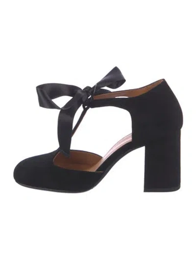 Pre-owned Sézane Suede T-strap Pumps In Blue
