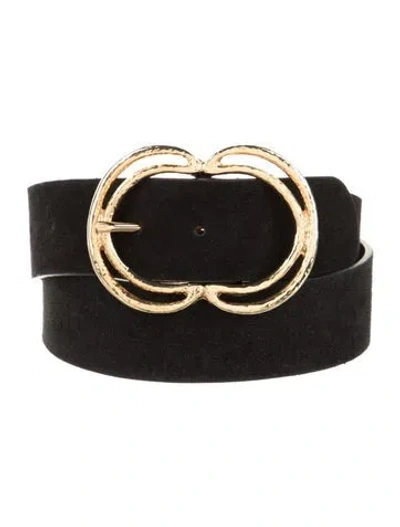 Pre-owned Sézane Suede Waist Belt In Black