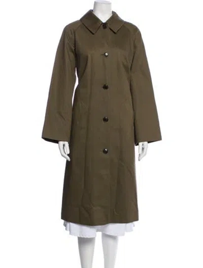 Pre-owned Sézane Trench Coat In Green