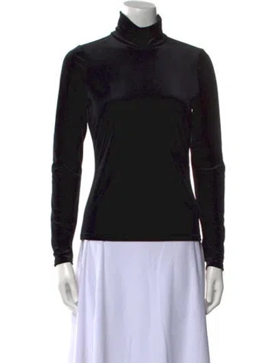 Pre-owned Sézane Turtleneck Long Sleeve Top In Black