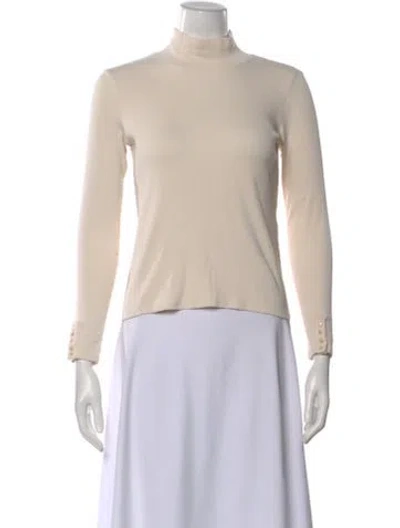 Pre-owned Sézane Turtleneck Long Sleeve Top In Neutral