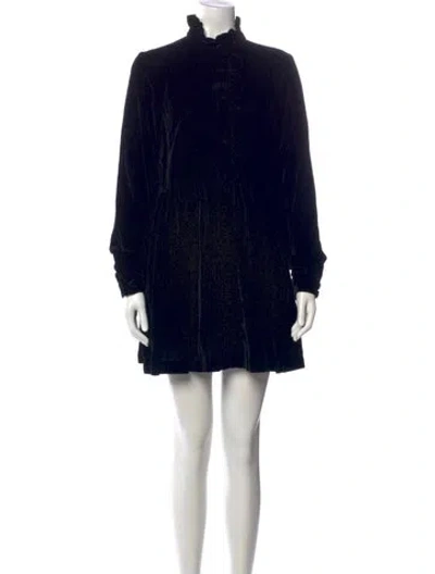 Pre-owned Sézane Turtleneck Mini Dress In Black