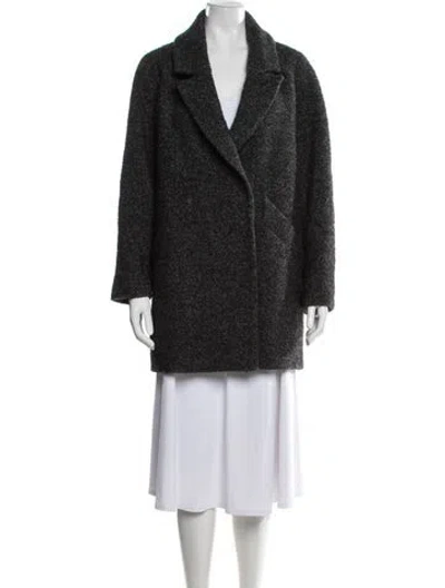 Pre-owned Sézane Tweed Pattern Coat In Black