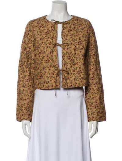 Pre-owned Sézane Tweed Pattern Evening Jacket In Brown