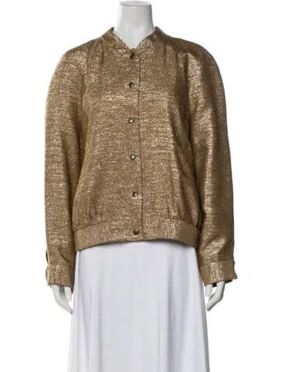 Pre-owned Sézane Tweed Pattern Evening Jacket In Gold