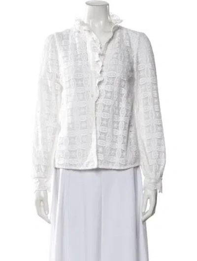 Pre-owned Sézane Tweed Pattern Evening Jacket In White
