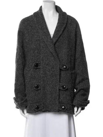 Pre-owned Sézane Tweed Pattern Jacket In Grey