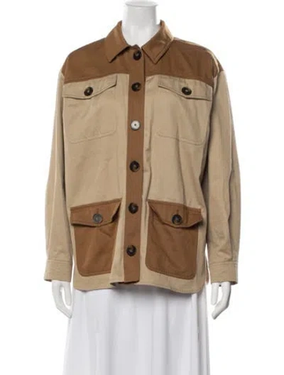 Pre-owned Sézane Utility Jacket In Brown/neutrals