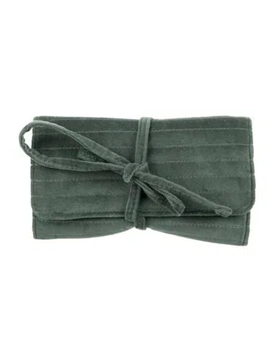 Pre-owned Sézane Velour Jewelry Roll In Green