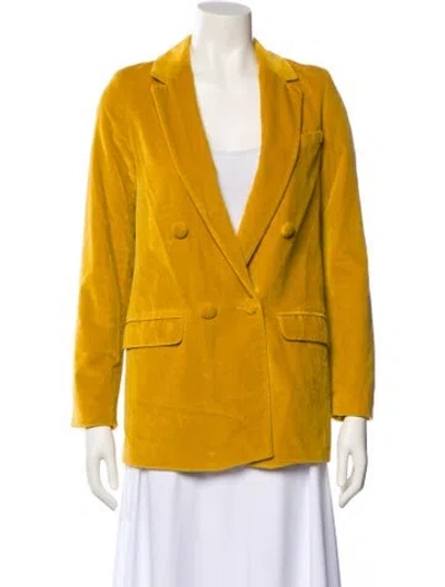 Pre-owned Sézane Velvet Blazer In Yellow