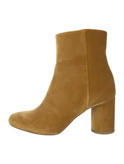 Pre-owned Sézane Velvet Boots In Yellow