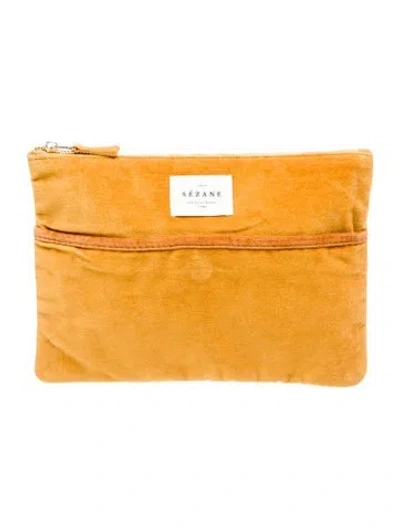 Pre-owned Sézane Velvet Clutch In Brown