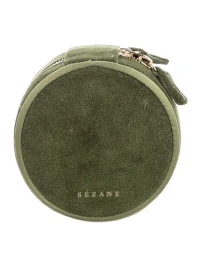 Pre-owned Sézane Velvet Jewelry Holder. In Green