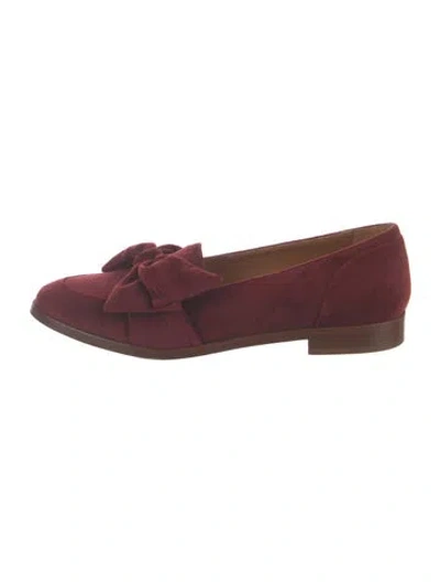 Pre-owned Sézane Velvet Loafers In Red