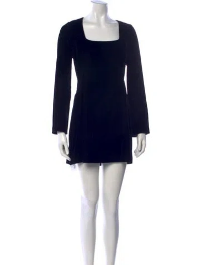 Pre-owned Sézane Velvet Mini Dress In Blue