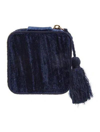Pre-owned Sézane Velvet Pouch In Blue