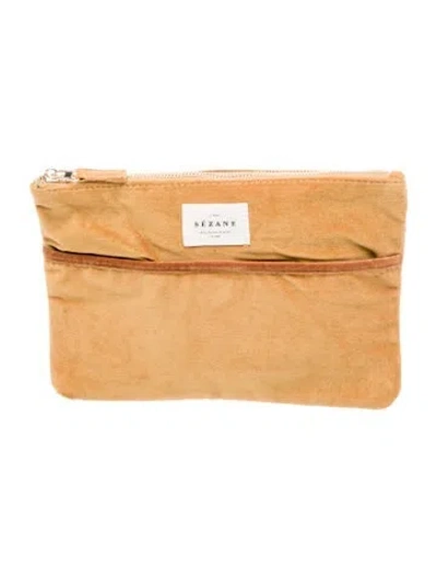 Pre-owned Sézane Velvet Pouch In Brown