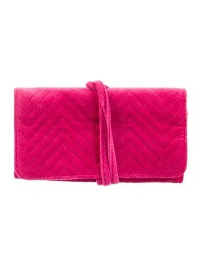 Pre-owned Sézane Velvet Wallet In Pink