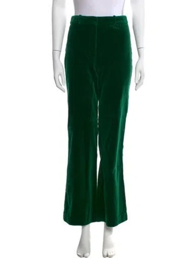 Pre-owned Sézane Velvet Wide Leg Pants In Green