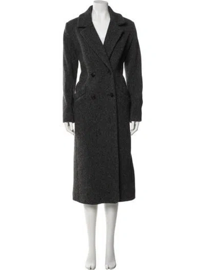Pre-owned Sézane Virgin Wool Faux Fur Coat In Gray