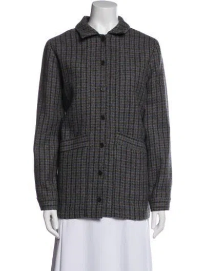 Pre-owned Sézane Virgin Wool Houndstooth Print Jacket In Multi