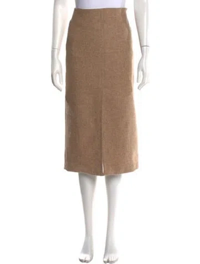 Pre-owned Sézane Virgin Wool Midi Length Skirt In Neutral