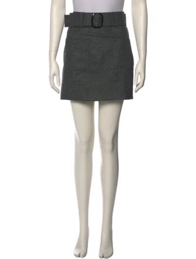 Pre-owned Sézane Virgin Wool Mini Skirt In Gray