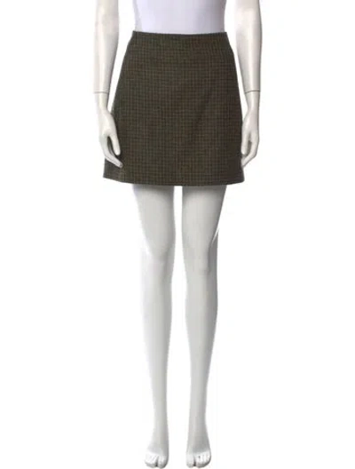 Pre-owned Sézane Virgin Wool Mini Skirt In Green