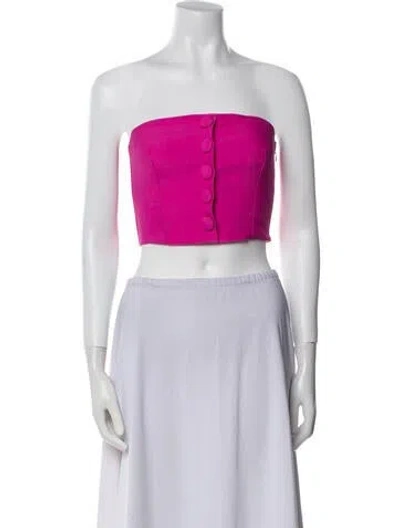 Pre-owned Sézane Virgin Wool Strapless Crop Top In Pink